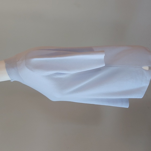 Ann Taylor Women's 3/4 Sleeve Knit Top with High Collar Soft Blue size Large - Picture 6 of 16